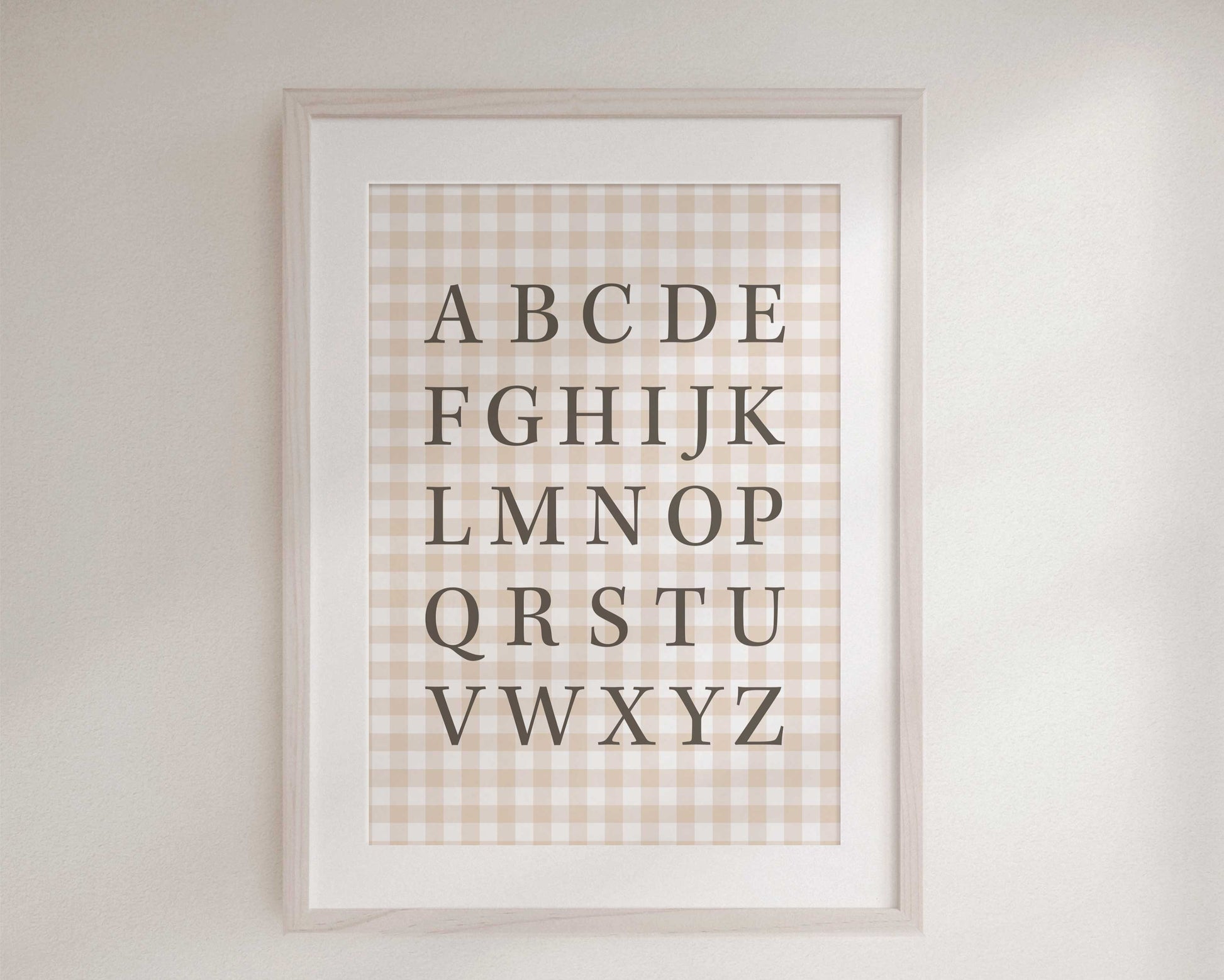 Affiche Alphabet sur carreaux vichy