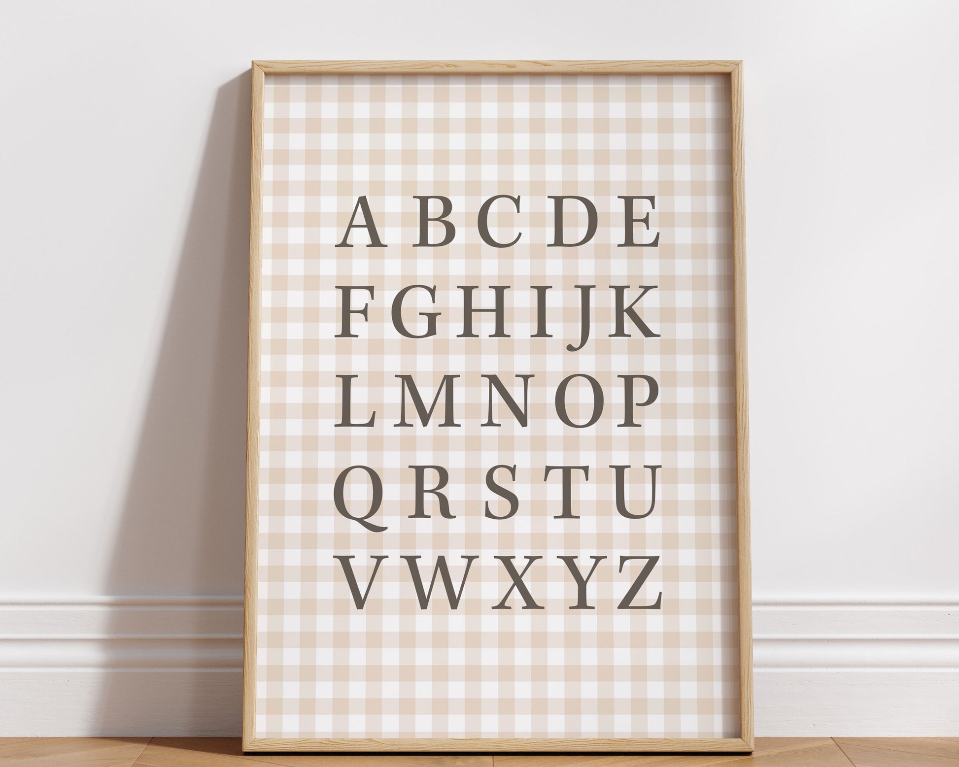 Affiche Alphabet sur carreaux vichy
