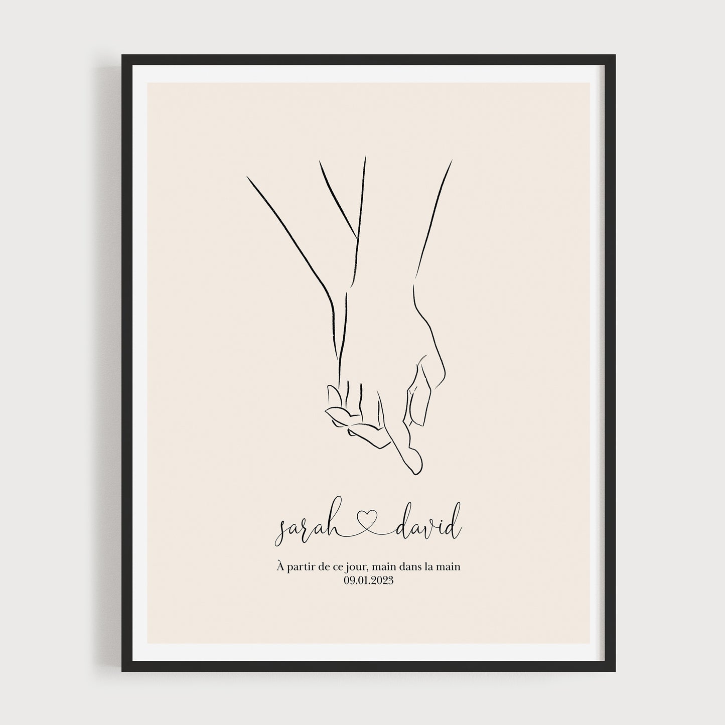 Couple Holding Hands Personalized Print