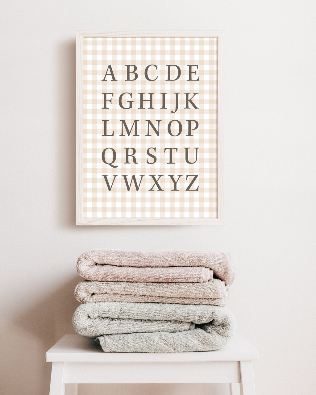 Affiche Alphabet sur carreaux vichy