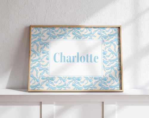Affiche avec prénom sur boucles aquarelle
