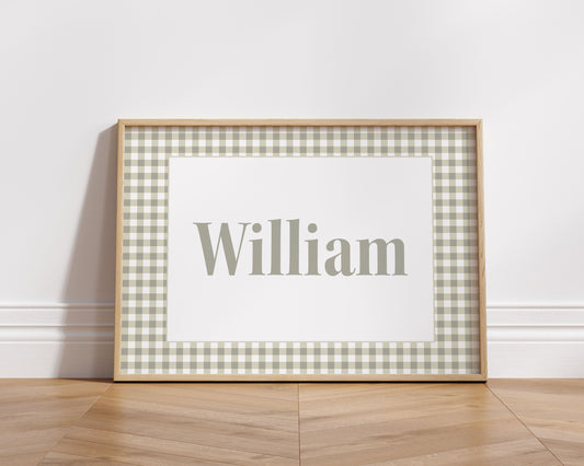 Custom Name on Gingham Print