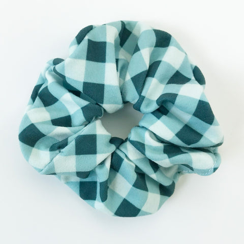 Chouchou Carreaux vichy en bleu-vert