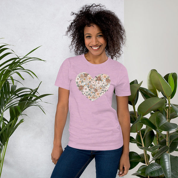 T-shirt Coeur en fleurs