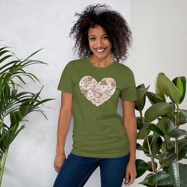 T-shirt Coeur en fleurs