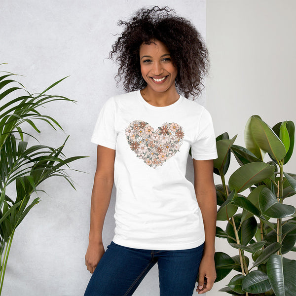 T-shirt Coeur en fleurs